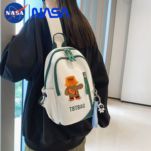 NASA联名潮牌斜挎包男运动胸包学生大容量腰包休闲日系单肩背包女