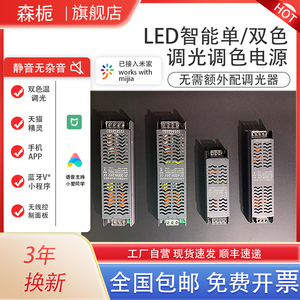 led智能双色调光电源220转24v灯带天猫语音蓝牙app无线控制变压器