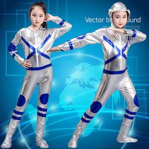 科技感儿童演出服机器人舞蹈服太空人表演幼儿舞蹈服环保服比赛服