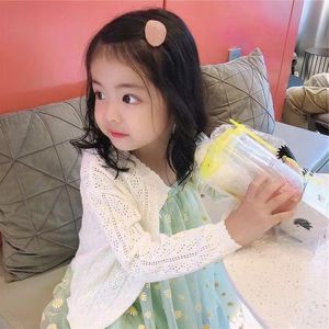 巴拉巴柆韩版女童针织开衫儿童春夏空调衫上衣小外套长袖外搭披肩