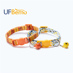 UFBemo宠物猫咪项圈带铃铛防丢失安全扣防窒息幼犬可调节刻字颈圈