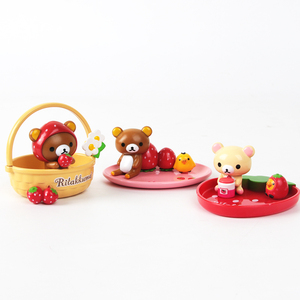 绝版日本正版SanX轻松熊草莓季盲盒迷你玩具收纳盒玩盒蛋场景摆件