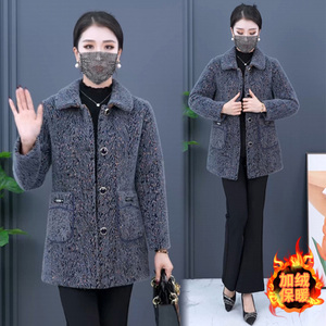 加绒呢大衣短款女2023冬季新款韩版大码宽松加厚高端呢子洋气外套