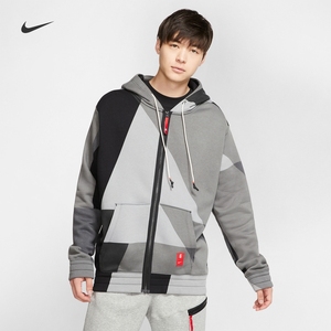 耐克/NIKE男子欧文篮球运动休闲拼接连帽夹克外套BV9286-010-657