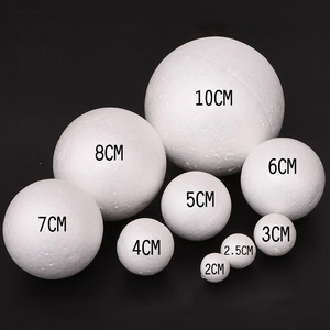 泡沫球圆球白色保丽龙球实心半圆幼儿园儿童手工diy球形制作材料