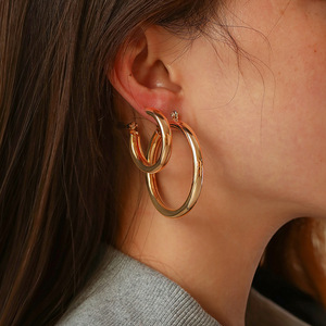 popular exaggerated metal Rock  earrings round Ear ring 耳圈