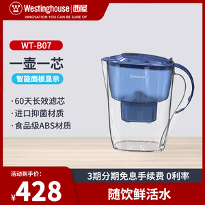 美国西屋WT-B07过滤水壶厨房净水杯自来水过滤芯净水器家用净水壶