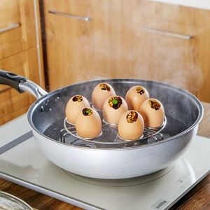 6高脚蒸锅蒸格格蒸架鸡蛋蒸盘 隔不锈钢架子菜厨房多用途水蒸