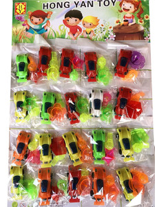 新奇吊板地摊玩具一板20包小车模型+口哨+陀螺学校周边热卖小玩具