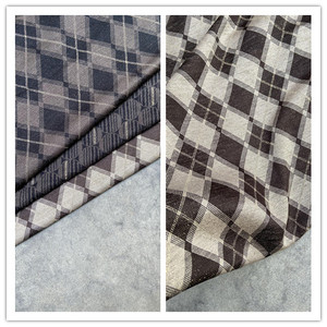 三色优质日本产英伦风菱形格亮丝羊毛混纺针织亲肤面料T恤裙布料