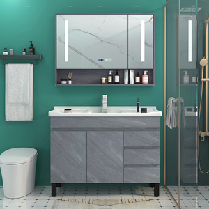 北欧实木浴室柜组合现代简约洗脸洗手台盆小户型卫生间洗漱台镜柜