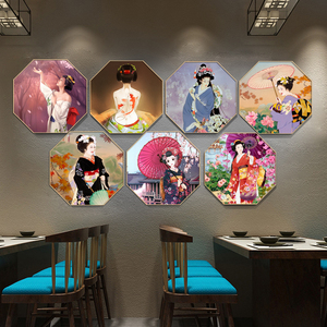 日本料理店装饰画日式风格餐厅挂画浮世绘仕女图壁画居酒屋人物画