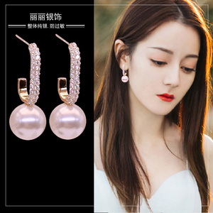 个性珍珠耳环女纯银韩国气质时尚耳饰高级感小众设计简约网红耳钉