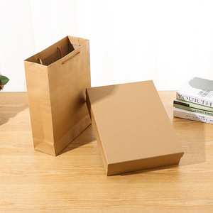 礼物盒古风纯色礼品盒扁盒子大号牛皮纸复古礼盒天地盖包装盒定制