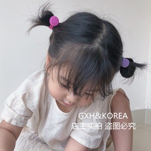 韩国小发圈新款磨砂笑脸宝宝小圈皮筋头绳不伤发小女孩扎辫子发饰