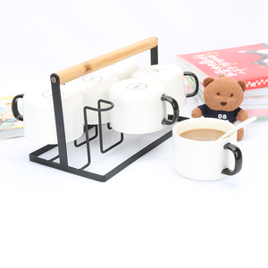 日式创意铁艺杯架手提木柄挂杯架沥水架酒杯架茶杯架厨房置物架子