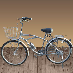 出口沙滩自行车24寸26寸日式复古银日本车城市通勤车代步车内变速