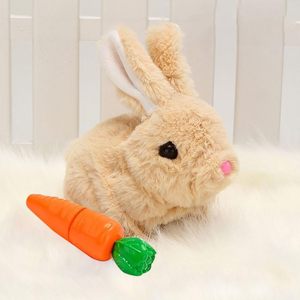 幼儿复活节篮子填充物互动电子兔子猫扑毛绒玩具可以走路和说话儿