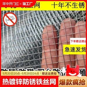 镀锌铁丝网围栏钢丝网阳台防护防盗窗网格铁网防鼠猫封窗围墙养殖