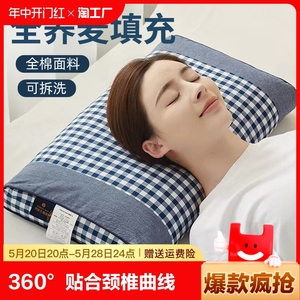 荞麦枕头枕芯护颈椎助睡眠家用一对纯荞麦皮枕头芯宿舍学生单人男