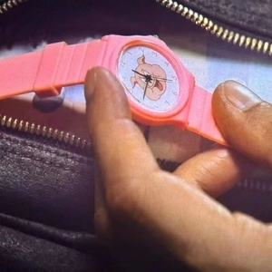 陈桂林周处除三害同款手表可爱男女学生阮经天表带粉色小猪电子表