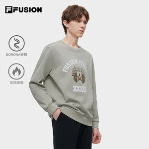 FILA FUSION斐乐潮牌男子针织卫衣2023冬新款基础简约纯棉上衣