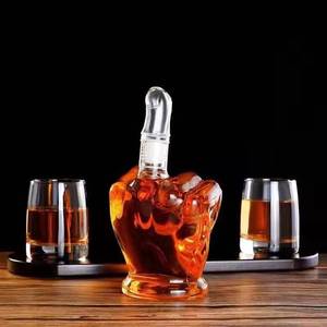 中指壶创意3件套玻璃醒酒器威士忌红酒盛酒器拳头造型泡酒瓶摆件