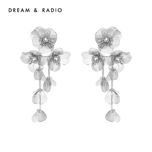 Dream&Rdio蔷薇花序耳环女设计小众流苏花朵镂空金属耳饰高级感