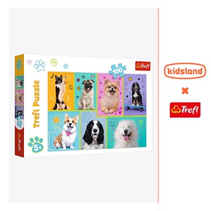 Trefl猫狗恐龙世界平面益智拼图儿童宝宝4到6岁玩具100片