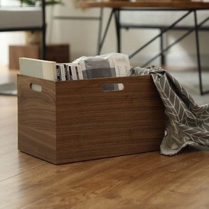 日式木质收纳箱家用办公室用创意整理木制大容量装书装文件收纳盒