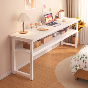 书桌家用女生卧室桌子靠墙简易出租屋长条桌工作台床边桌窄电脑桌