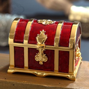 欧式复古创意宫廷公主金属工艺品首饰盒收纳珠宝包装盒百宝箱摆件