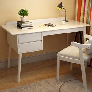 北欧实木书桌写字台简约现代办公桌家用卧室台式学生日式电脑桌