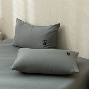 2023新款水洗纯棉枕头套枕芯枕套一只装双拼纯色家用单个48cm74cm