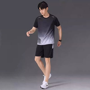 正品耐克运动套装男夏季冰丝T恤薄款跑步训练速干衣健身衣服短袖