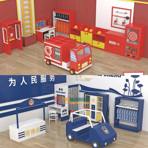 幼儿园儿童消防局医院过家家厨房玩具角色扮演超市区角售卖摊柜