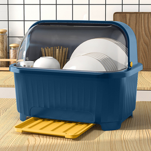 厨房沥水碗柜放碗箱装碗碟碗盘小型置物架家用餐具碗筷带盖收纳盒