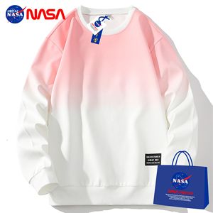 NASA渐变T恤男潮牌初中学生青少年长袖上衣春秋款卫衣春季打底衫