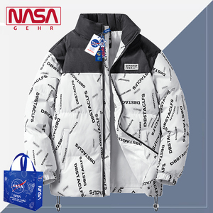 NASA联名冬季新品棉服男女同款潮牌羽绒棉衣立领冬装棉袄情侣外套