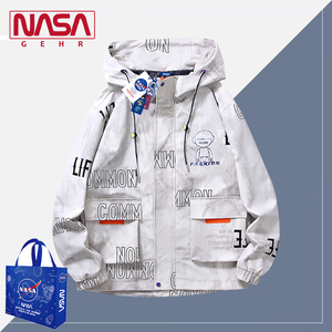 NASA联名2022男生宽松大码夹克潮情侣潮流春秋衣服青少年外套男女