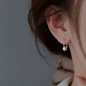 伊黛儿925银碎银几两耳环女小众高级耳钉2023年新款时尚耳饰品生