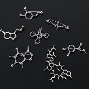 生物多巴胺分子胸针饰品创意金属徽章可爱卡通元素包包小配饰勋章