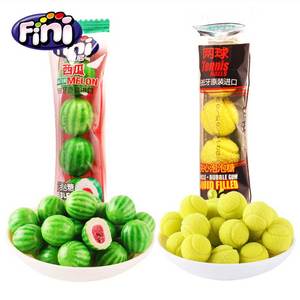 菲尼牌西班牙夹心泡泡糖20g网球形西瓜形口香糖四粒装零食