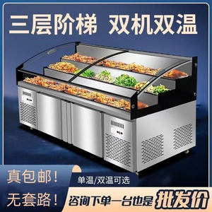 阶梯展示冰柜熟食冷藏柜商用烧烤凉菜保鲜柜串串点菜柜海鲜冷冻柜
