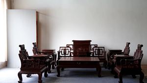 大红酸枝老挝交趾黄檀青岛工厂品牌卷书沙发十一件套 红木