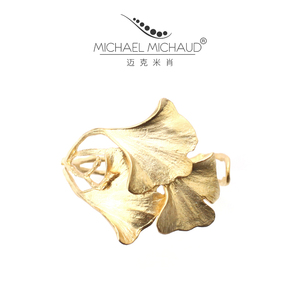Michael Michaud银杏叶手镯手链女ins小众设计冷淡风复古风植物