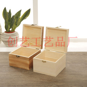 木盒子复古收纳盒正方形桌面收纳盒杂物小箱子家用木箱子厂家直销
