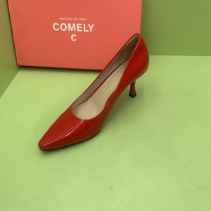 康莉/Comely女单鞋高跟鞋红色漆皮伴娘鞋礼服女鞋气质名媛单鞋