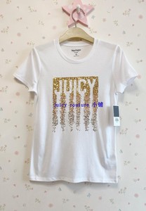 国内现货 美国专柜 juicy couture 白色休闲亮片短袖t恤上衣