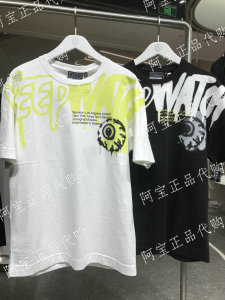 Mishkanyc潮牌国内代购男女款涂鸦大眼球涂鸦字母印花圆领短袖T恤